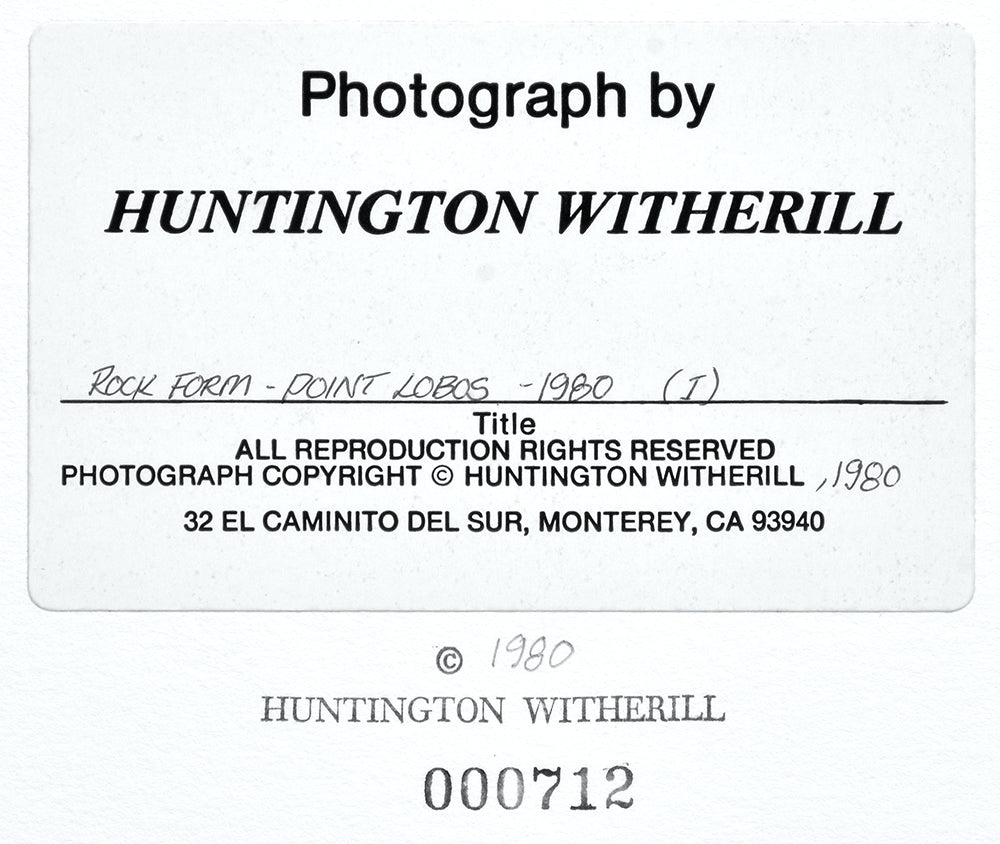 Huntington Witherill - Rock Form, Point Lobos, 1980