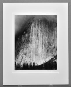 Base of El Capitan, Clouds, Yosemite, Ca, 10"x13" Photograph
