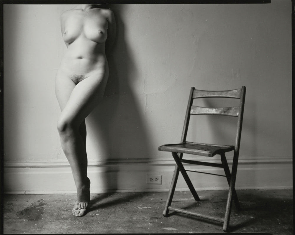 Ray Bidegain - Nude Study Against the Wall with Chair
